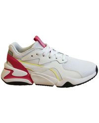 PUMA - Nova Coloured Textile Lace Up Running Trainers 371831 01 Leather - Lyst