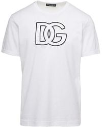 Dolce & Gabbana - Detailed Dg Embroidered Logo T-Shirt - Lyst