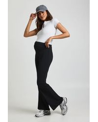 Boohoo - Maternity Basic Ribbed High Waisted Flare Trousers - Lyst