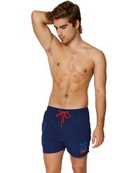 Munich - Short Swimsuit With Inner Mesh Lining Muharbournavy01 - Lyst
