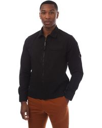 C.P. Company - Overhemd Organic Gabardine Full-zip In Zwart - Lyst