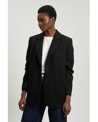 Karen Millen - Compact Stretch Ruched Sleeve Detail Single Breasted Blazer - Lyst