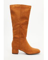 Quiz - Faux Suede Knee High Boots - Lyst