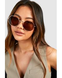Boohoo - Hexagon Metal Frame Sunglasses - Lyst