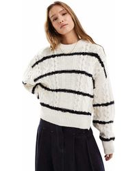 ASOS - Crew Neck Cable Jumper - Lyst