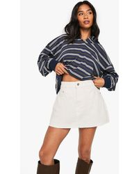 Boohoo - Petite Denim Mini Skirt - Lyst