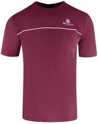 Aquascutum - Active Piping Design Burgundy T-Shirt - Lyst