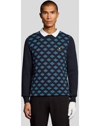 Lyle & Scott - Cotton Crew Neck Argyle Jumper - Lyst