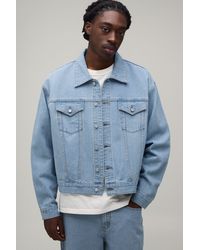 BoohooMAN - Herringbone Boxy Denim Co-Ord Jacket - Lyst