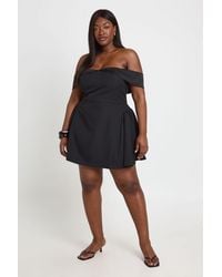 Boohoo - Plus Bardot Off Shoulder Skater Dress - Lyst