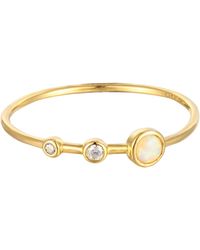 SEOL + GOLD - 18Ct Plated Opal & Cz Ring - Lyst