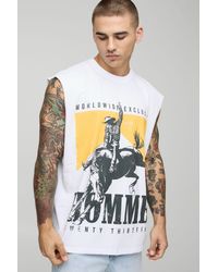 BoohooMAN - Oversized Homme Western Graphic Tank - Lyst