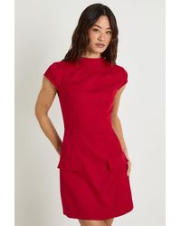 Boohoo - Tall High Neck Structured Tailored Mini Dress - Lyst