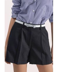 Hiccup - Linen Blended High Waist Pleated Short - Lyst