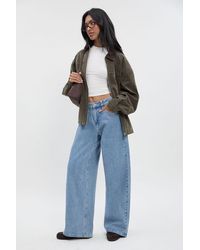 Boohoo - Mid Waist Loose Fit Wide Leg Jean - Lyst