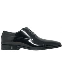 Versace - Oxford Leather Black Shoes - Lyst