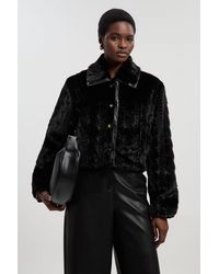 Karen Millen - Textured Faux Fur Tailored Coat - Lyst