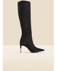 Sosandar - Suede Knee High Boot With Heel Detail - Lyst