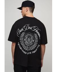 BoohooMAN - Oversized Homme Collegiate Varsity Printed T-Shirt - Lyst