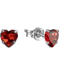 The Jewellery Stockroom - Sterling 5Mm Heart Cubic Zirconia Stud Earrings - Lyst