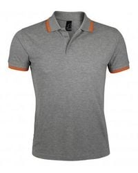 Sol's - Pasadena Tipped Short Sleeve Pique Polo Shirt Marl/ - Lyst