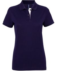 Asquith & Fox - Ladies Short Sleeve Contrast Polo Shirt - Lyst
