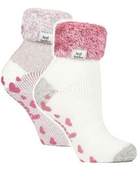 Heat Holders - 2 Pack Ladies Soft Lounge Socks With Grips - Lyst