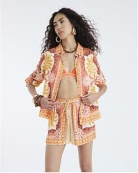 River Island - Long Sleeve Graphic Print Shirt Viscose - Lyst