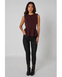 Urban Bliss - Peplum Button Front Vest - Lyst