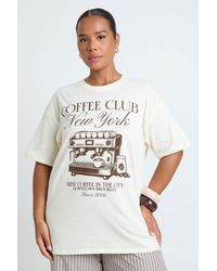 Boohoo - Plus Coffee New York Printed T Shirt - Lyst