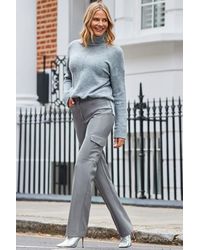 Sosandar - Faux Leather Wide Leg Cargo Trousers With Pocket Detail - Lyst