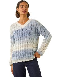 Roman - Ombre Textured V-Neck Knit Jumper - Lyst