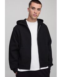 BoohooMAN - Basic Boxy Zip Through Hoodie - Lyst