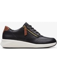 Clarks - Un Rio Zip Leather Trainers - Lyst