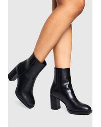 Boohoo - Platform Heeled Ankle Boots - Lyst