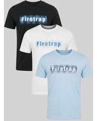 Firetrap - Multi 3 Pack Regular Fit Cotton Graphic Crew Neck T-Shirts - Lyst