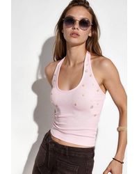 Busem - Embroidered Slim-Fit Sleeveless Blouse - Lyst