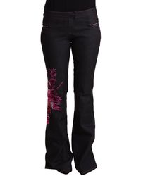 Exte - Zwarte Katoen Stretch Middelhoog Taille Flared Denim Jeans - Lyst