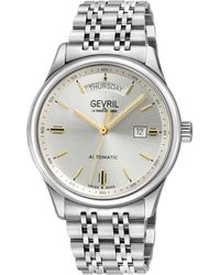 Gevril - Excelsior Swiss Automatic Movement, Sellita Sw240, Day Date, 42 Mm, Dial, 316L Stainless Steel Bracelet Watch - Lyst
