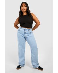 Boohoo - Plus Light Acid Wash Straight Leg Jeans - Lyst