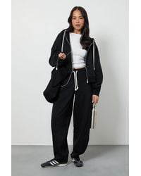 Boohoo - Contrast Drawcord Oversized Hoodie Tracksuit - Lyst