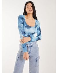 Pink Vanilla - Tie Dye Printed Bodysuit - Lyst