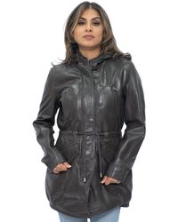 Infinity Leather - Hooded Parka Jacket-Bucharest - Lyst