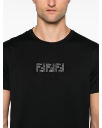 Fendi - Ff Labyrinth Embroidered T-Shirt - Lyst
