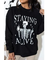 Azura Exchange - Relaxed Fit Long Sleeve Crew Neck Sweatshirt - Lyst