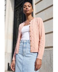Roman - Textured Cable Knit Cardigan - Lyst