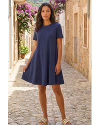 Roman - Cotton Panelled Swing Stretch Dress - Lyst