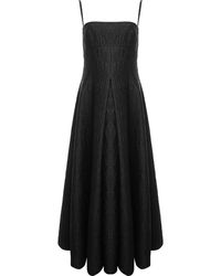 Emilia Wickstead - Oceana Cloque Deep Floral Cami Strap Full Length Gown - Lyst