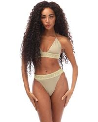 Off-White c/o Virgil Abloh - Dames Off White Logo Band Bikini In Groen - Lyst