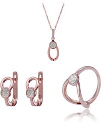 Orphelia - 'Gigi' 925 Sterling Set: Necklace + Earrings + Ring - Lyst